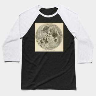 TELESCOPIC VIEW OF THE MOON - Vintage Illustration Baseball T-Shirt